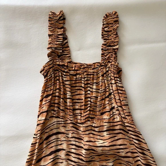 Faithfull The Brand St. Tropez Saint Midi Wilde Animal Print Dress Sz S - Picture 4 of 16
